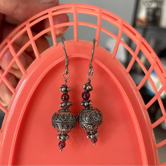 Bohemian Vintage Beaded Dangle Earrings - Picture 7 of 7